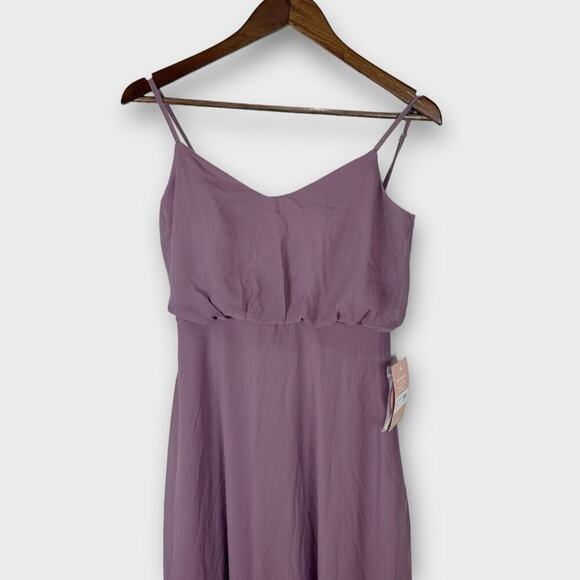 Birdy Grey Gwennie Chiffon Long Maxi Bridesmaid Dress Dark Mauve XS New - Picture 8 of 16